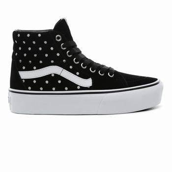 Vans Suede Polka Dot SK8-Hi Platform 2.0 - Naisten Korkeavartiset tennarit - Mustat/Valkoinen